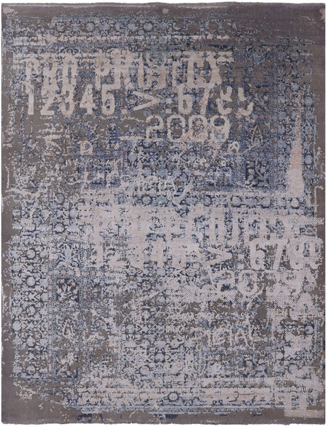 Silk With Oxidized Wool Hand Knotted Area Rug - 8' 1" X 10' 7" - Golden Nile