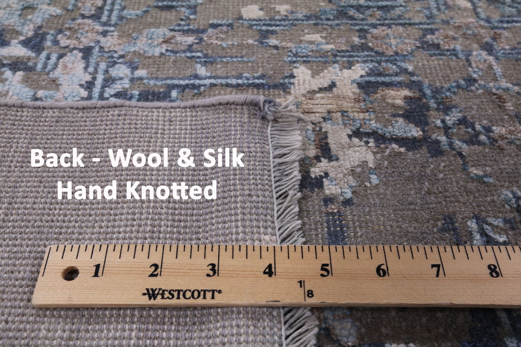 Silk With Oxidized Wool Hand Knotted Area Rug - 8' 1" X 10' 7" - Golden Nile