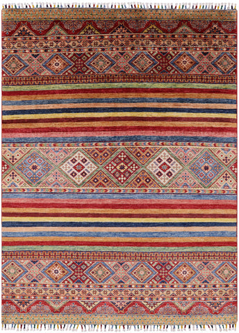 Tribal Khorjin Persian Gabbeh Hand Knotted Wool Rug - 4' 11
