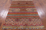 Tribal Khorjin Persian Gabbeh Hand Knotted Wool Rug - 4' 11" X 5' 6" - Golden Nile
