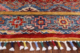Tribal Khorjin Persian Gabbeh Hand Knotted Wool Rug - 5' 0" X 6' 7" - Golden Nile