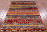 Tribal Khorjin Persian Gabbeh Hand Knotted Wool Rug - 5' 0" X 6' 7" - Golden Nile