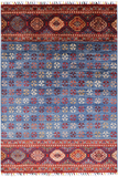 Blue Tribal Khorjin Persian Gabbeh Hand Knotted Wool Rug - 3' 11" X 5' 9" - Golden Nile
