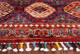 Blue Tribal Khorjin Persian Gabbeh Hand Knotted Wool Rug - 3' 11" X 5' 9" - Golden Nile