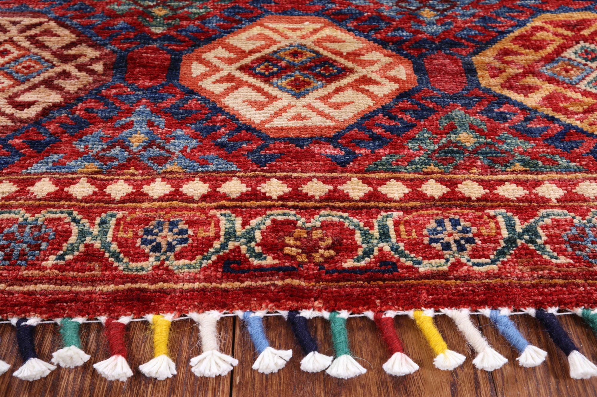 Blue Tribal Khorjin Persian Gabbeh Hand Knotted Wool Rug - 3' 11" X 5' 9" - Golden Nile