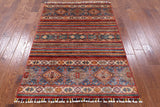 Tribal Khorjin Persian Gabbeh Hand Knotted Wool Rug - 4' 0" X 5' 8" - Golden Nile