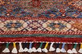 Tribal Khorjin Persian Gabbeh Hand Knotted Wool Rug - 4' 0" X 5' 8" - Golden Nile
