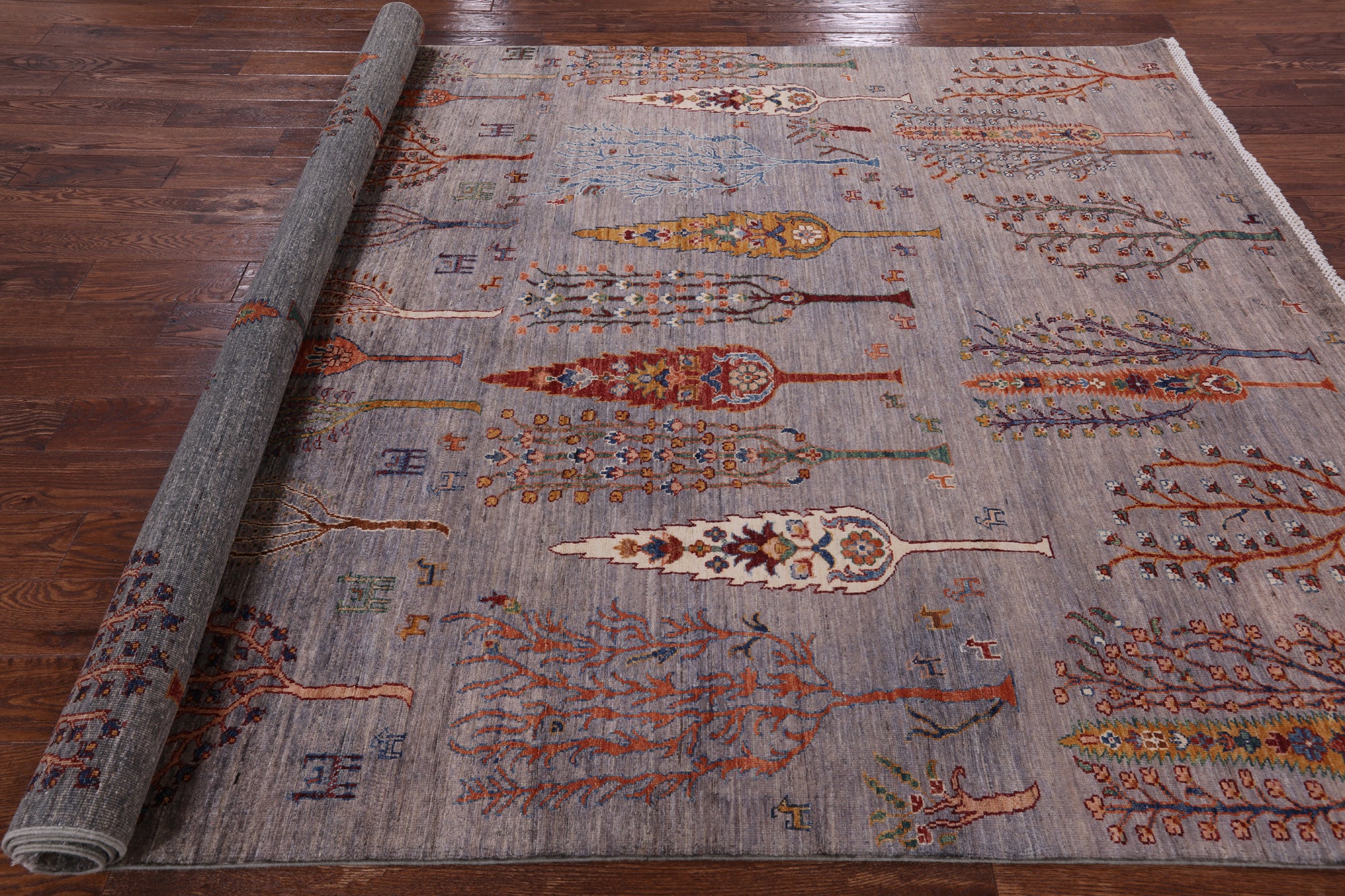 Tribal Gabbeh Hand Knotted Wool Area Rug - 6' 11" X 9' 10" - Golden Nile