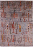 Tribal Gabbeh Hand Knotted Wool Area Rug - 6' 11" X 9' 10" - Golden Nile