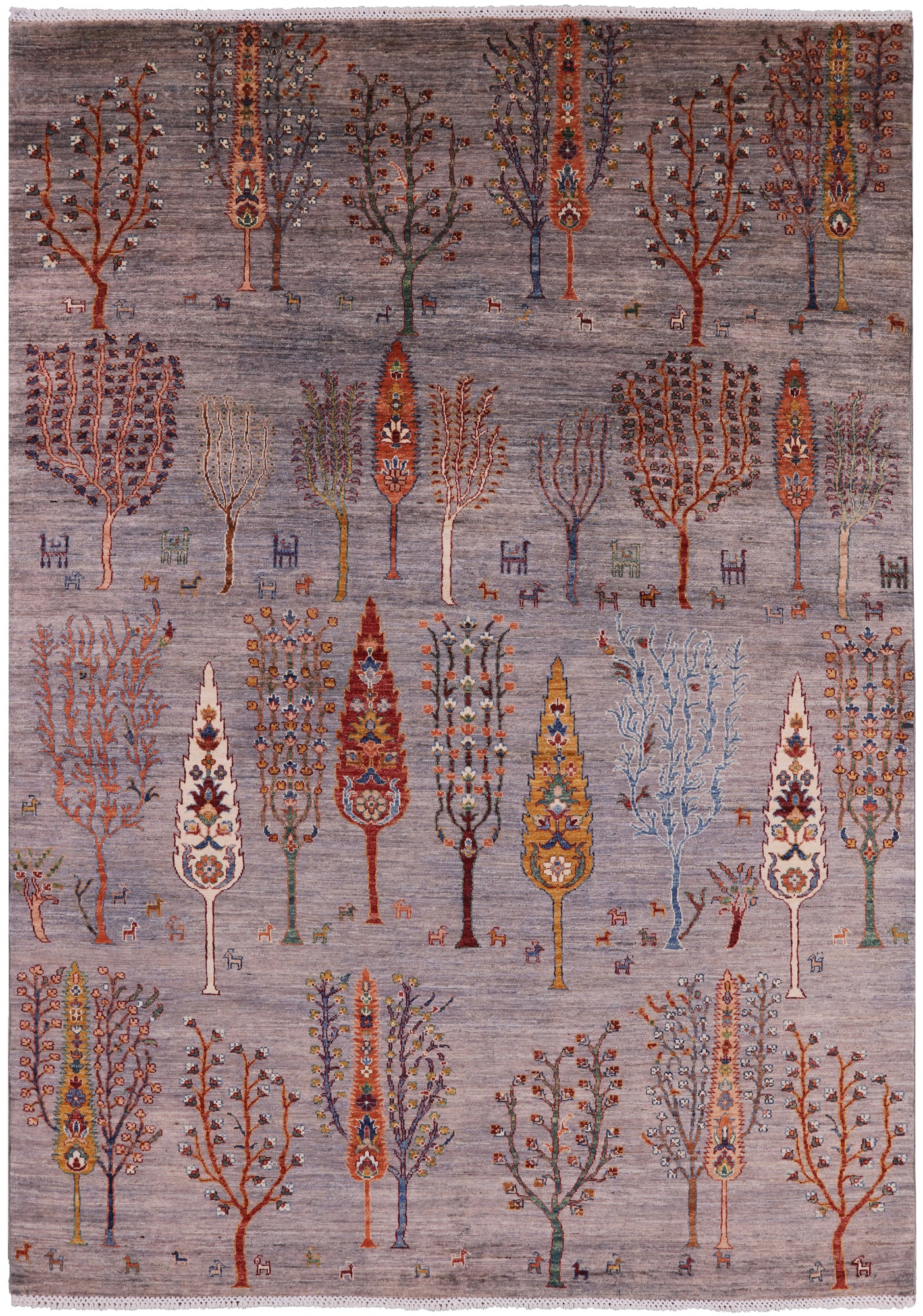 Tribal Gabbeh Hand Knotted Wool Area Rug - 6' 11" X 9' 10" - Golden Nile