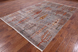 Tribal Gabbeh Hand Knotted Wool Area Rug - 6' 11" X 9' 10" - Golden Nile
