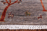 Tribal Gabbeh Hand Knotted Wool Area Rug - 6' 11" X 9' 10" - Golden Nile