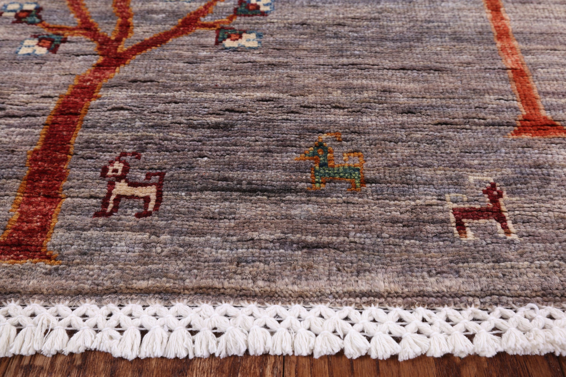 Tribal Gabbeh Hand Knotted Wool Area Rug - 6' 11" X 9' 10" - Golden Nile