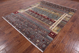 Tribal Persian Gabbeh Hand Knotted Wool Area Rug - 6' 8" X 8' 6" - Golden Nile
