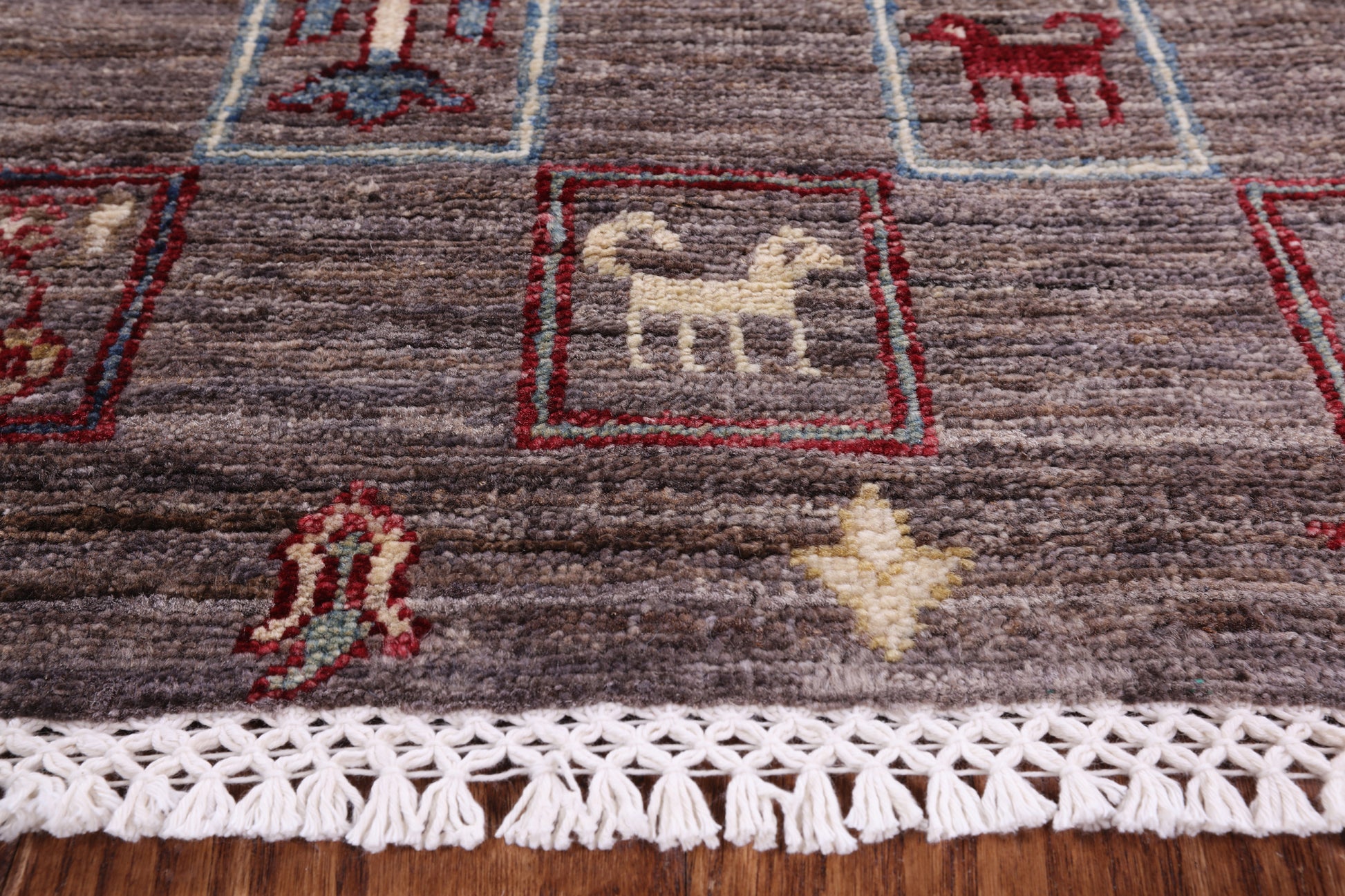 Tribal Persian Gabbeh Hand Knotted Wool Area Rug - 6' 8" X 8' 6" - Golden Nile