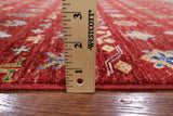 Red Tribal Khorjin Persian Gabbeh Hand Knotted Wool Area Rug - 5' 11" X 8' 3" - Golden Nile