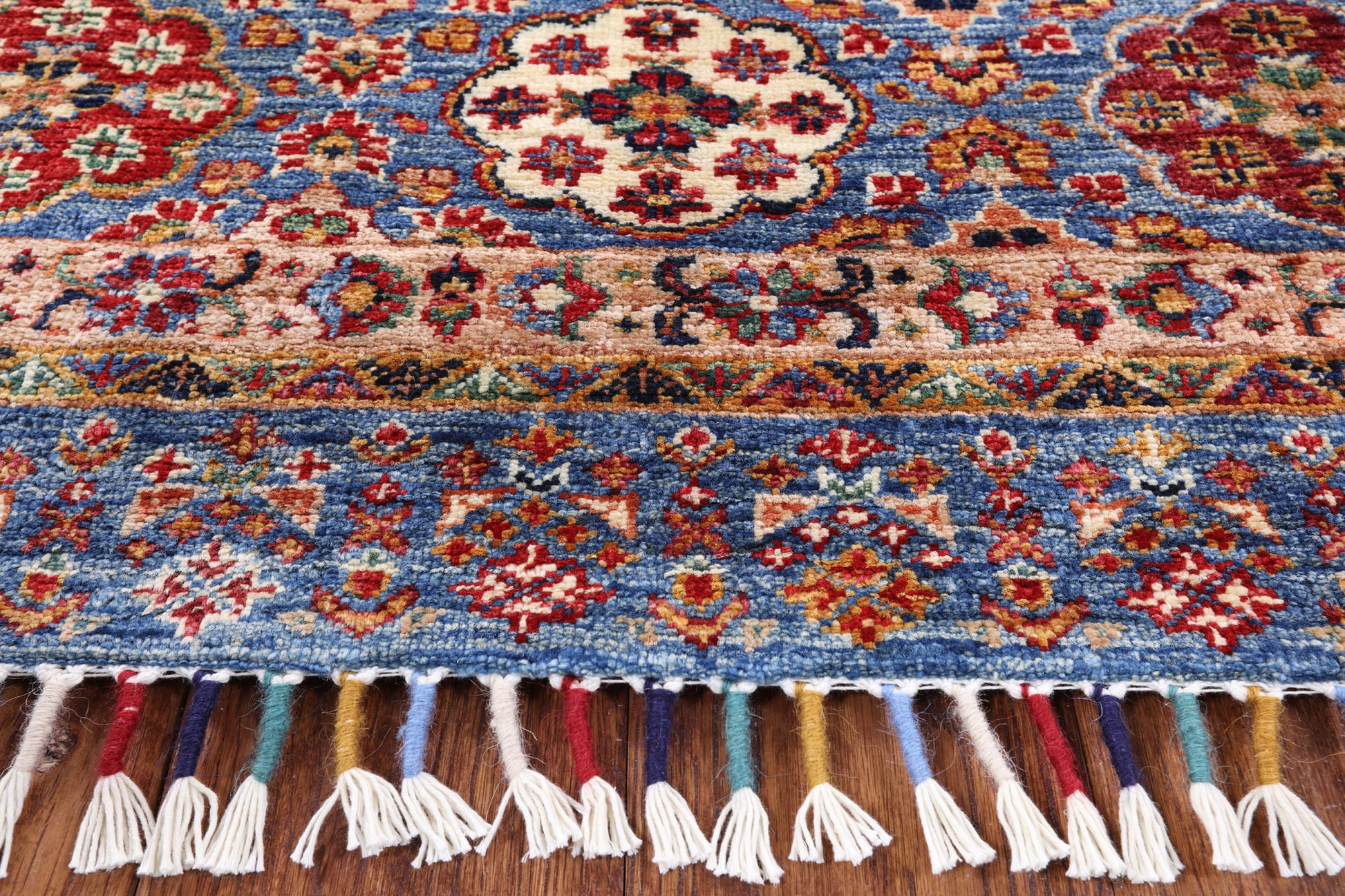 Blue Tribal Persian Gabbeh Hand Knotted Wool Area Rug - 5' 8" X 8' 4" - Golden Nile