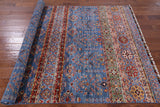 Blue Tribal Persian Gabbeh Hand Knotted Wool Area Rug - 5' 8" X 8' 4" - Golden Nile