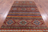 Khorjin Persian Gabbeh Hand Knotted Wool Rug - 5' 7" X 8' 5" - Golden Nile