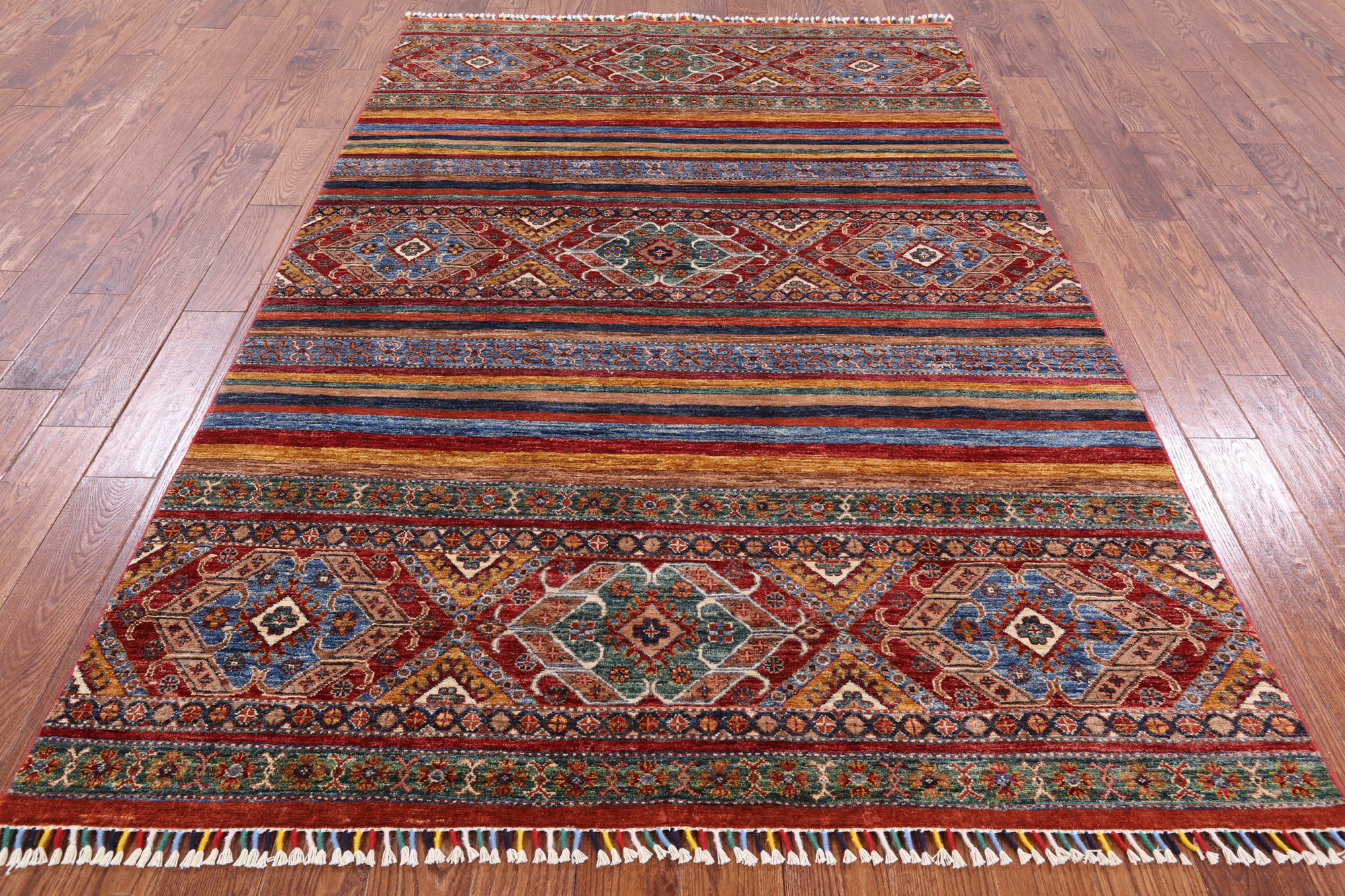 Khorjin Persian Gabbeh Hand Knotted Wool Rug - 5' 7" X 8' 5" - Golden Nile