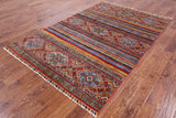 Khorjin Persian Gabbeh Hand Knotted Wool Rug - 5' 7" X 8' 5" - Golden Nile