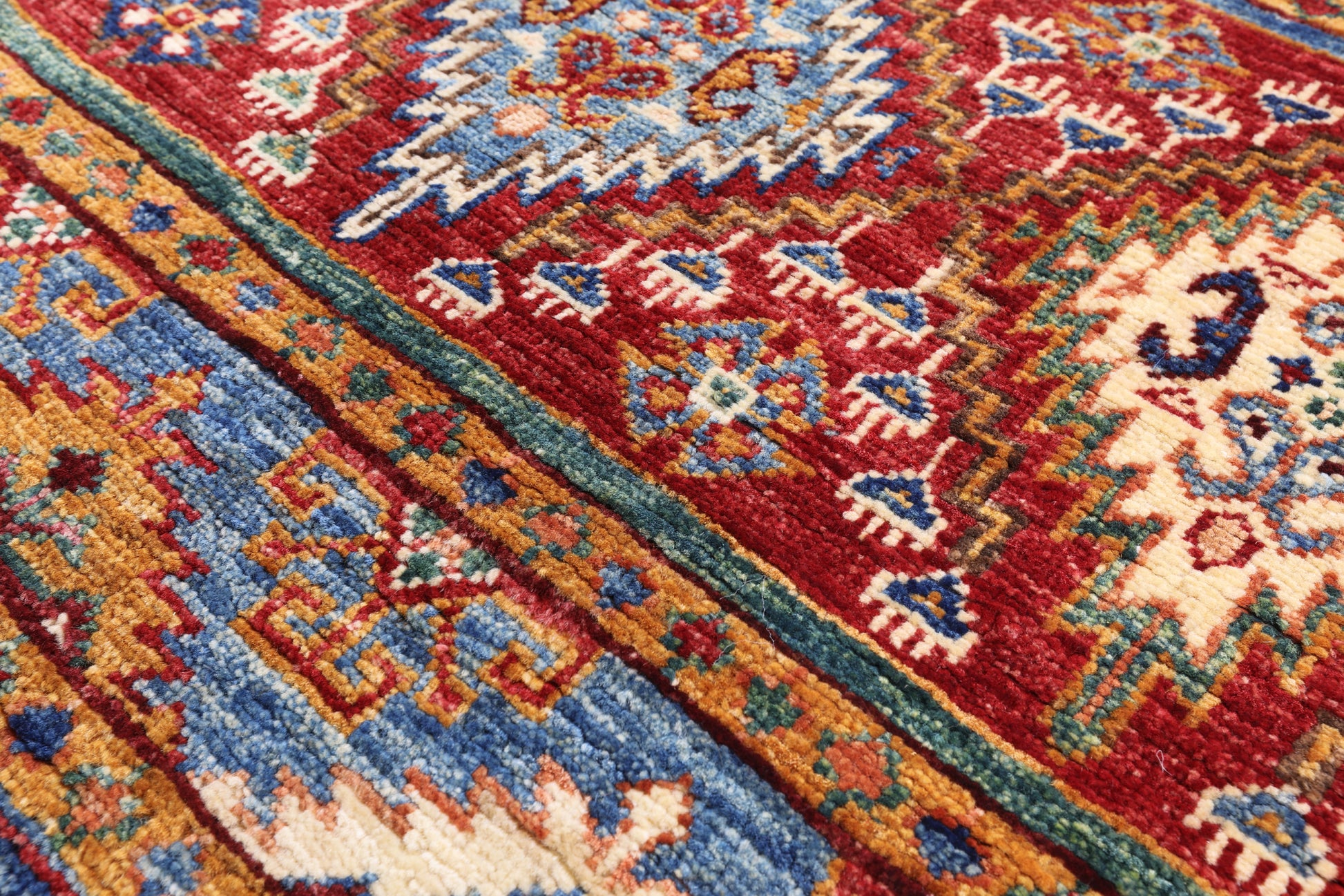 Green Khorjin Persian Gabbeh Hand Knotted Wool Area Rug - 5' 8" X 8' 4" - Golden Nile