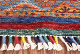 Green Khorjin Persian Gabbeh Hand Knotted Wool Area Rug - 5' 8" X 8' 4" - Golden Nile