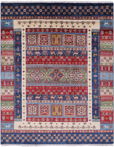 Tribal Persian Gabbeh Hand Knotted Wool Rug - 5' 9