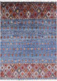 Tribal Gabbeh Hand Knotted Wool Area Rug - 5' 9" X 7' 11" - Golden Nile
