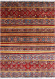 Khorjin Persian Gabbeh Handmade Wool Area Rug - 5' 7" X 7' 10" - Golden Nile