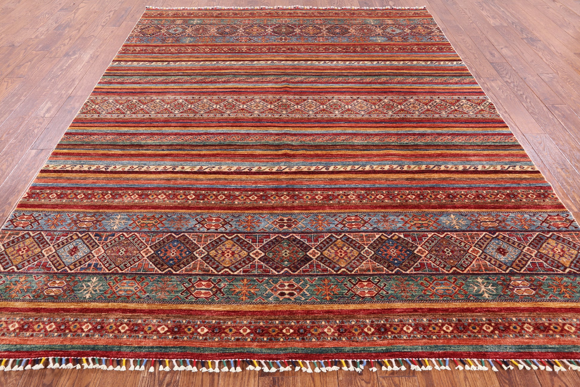 Tribal Khorjin Persian Gabbeh Handmade Wool Area Rug - 8' 3" X 9' 11" - Golden Nile