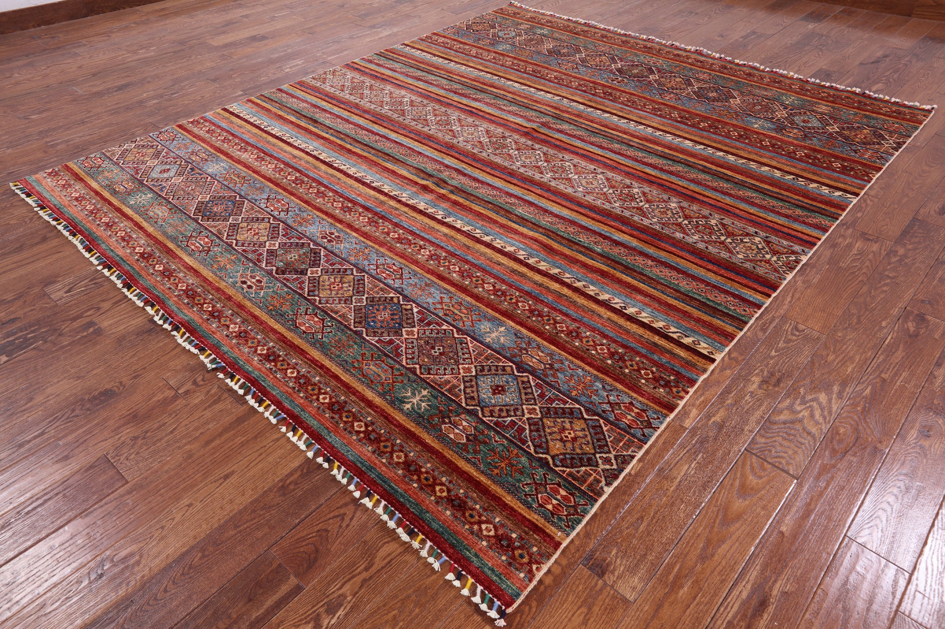 Tribal Khorjin Persian Gabbeh Handmade Wool Area Rug - 8' 3" X 9' 11" - Golden Nile