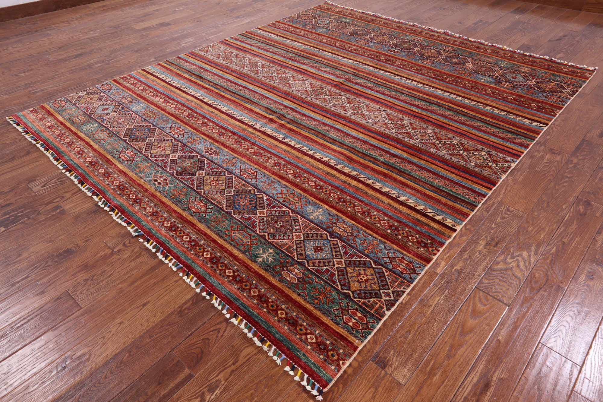 Tribal Khorjin Persian Gabbeh Handmade Wool Area Rug - 8' 3" X 9' 11" - Golden Nile