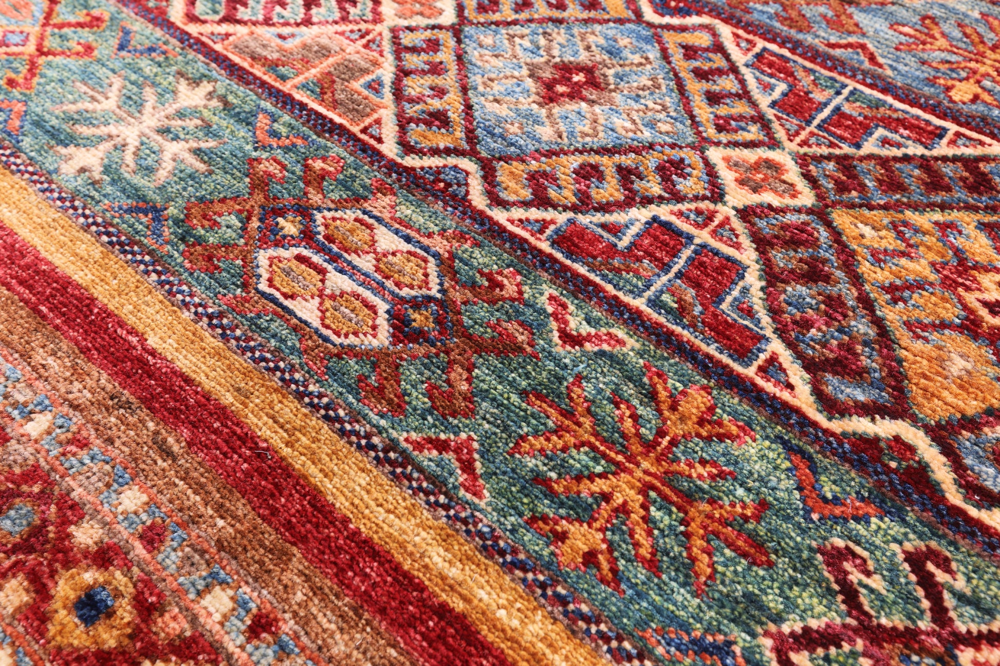 Tribal Khorjin Persian Gabbeh Handmade Wool Area Rug - 8' 3" X 9' 11" - Golden Nile