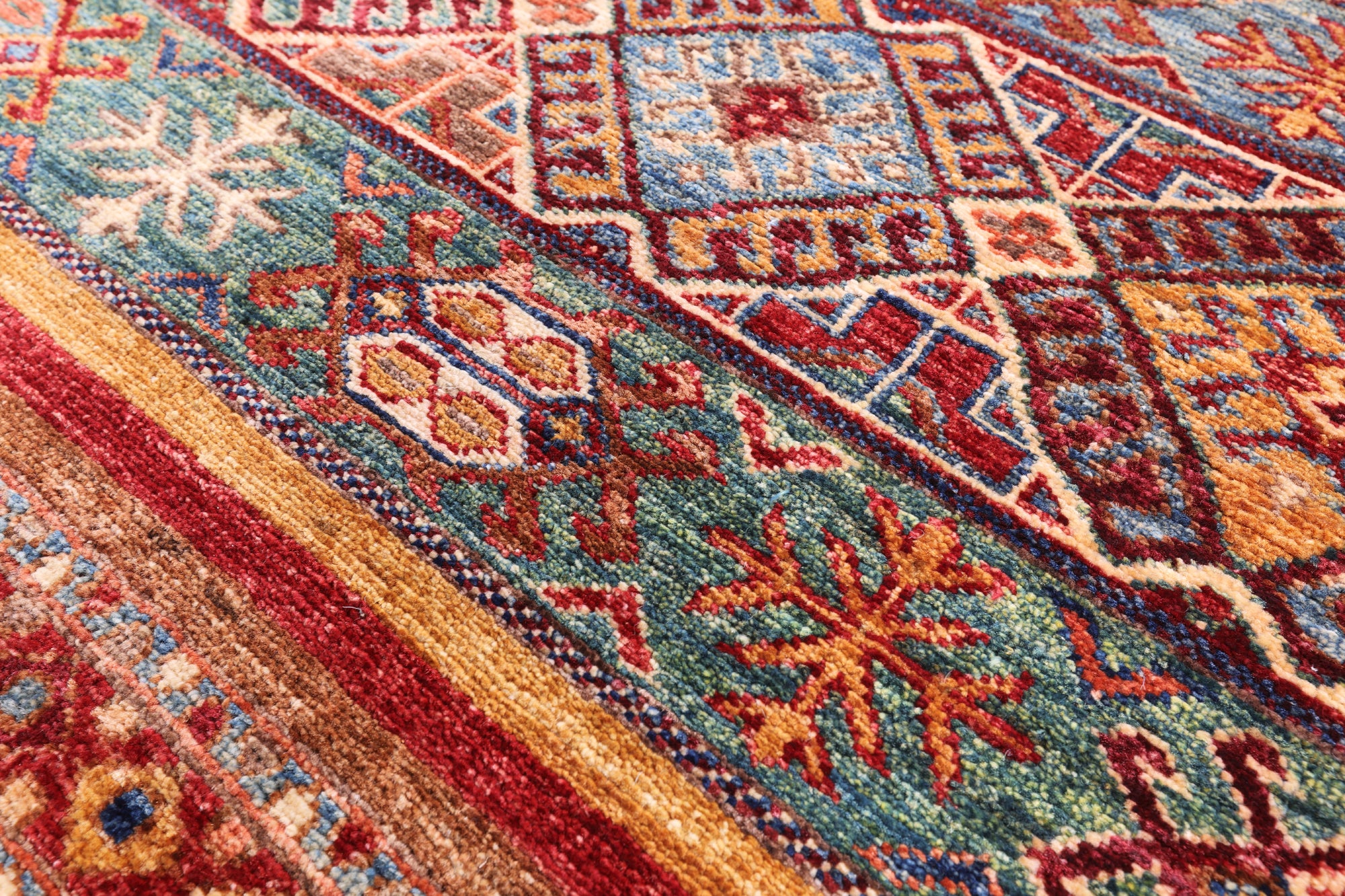 Tribal Khorjin Persian Gabbeh Handmade Wool Area Rug - 8' 3" X 9' 11" - Golden Nile