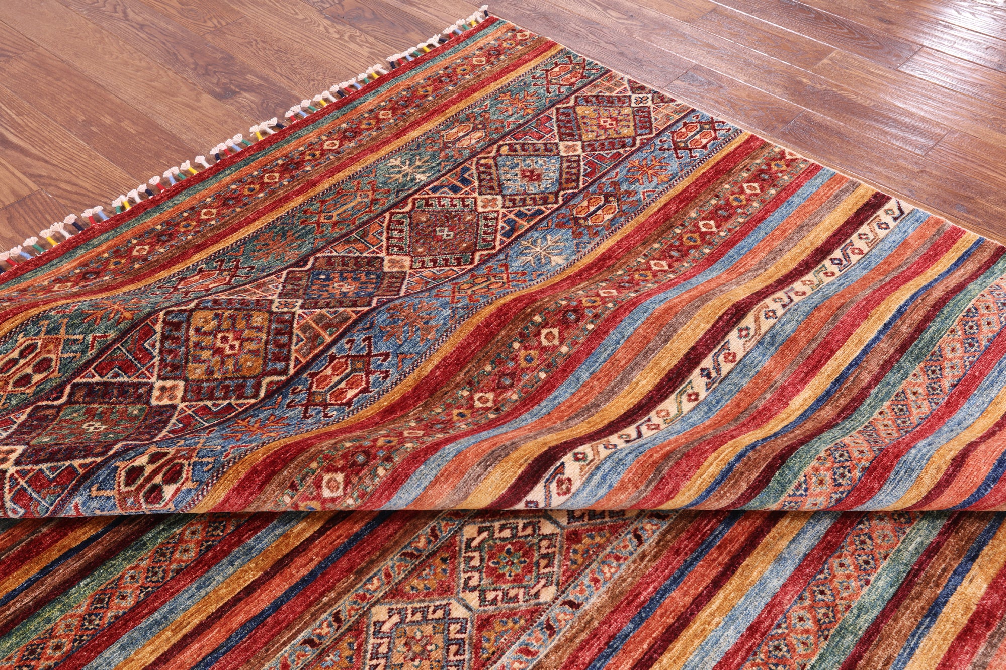 Tribal Khorjin Persian Gabbeh Handmade Wool Area Rug - 8' 3" X 9' 11" - Golden Nile