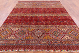 Red Tribal Persian Gabbeh Hand Knotted Wool Area Rug - 8' 3" X 9' 8" - Golden Nile
