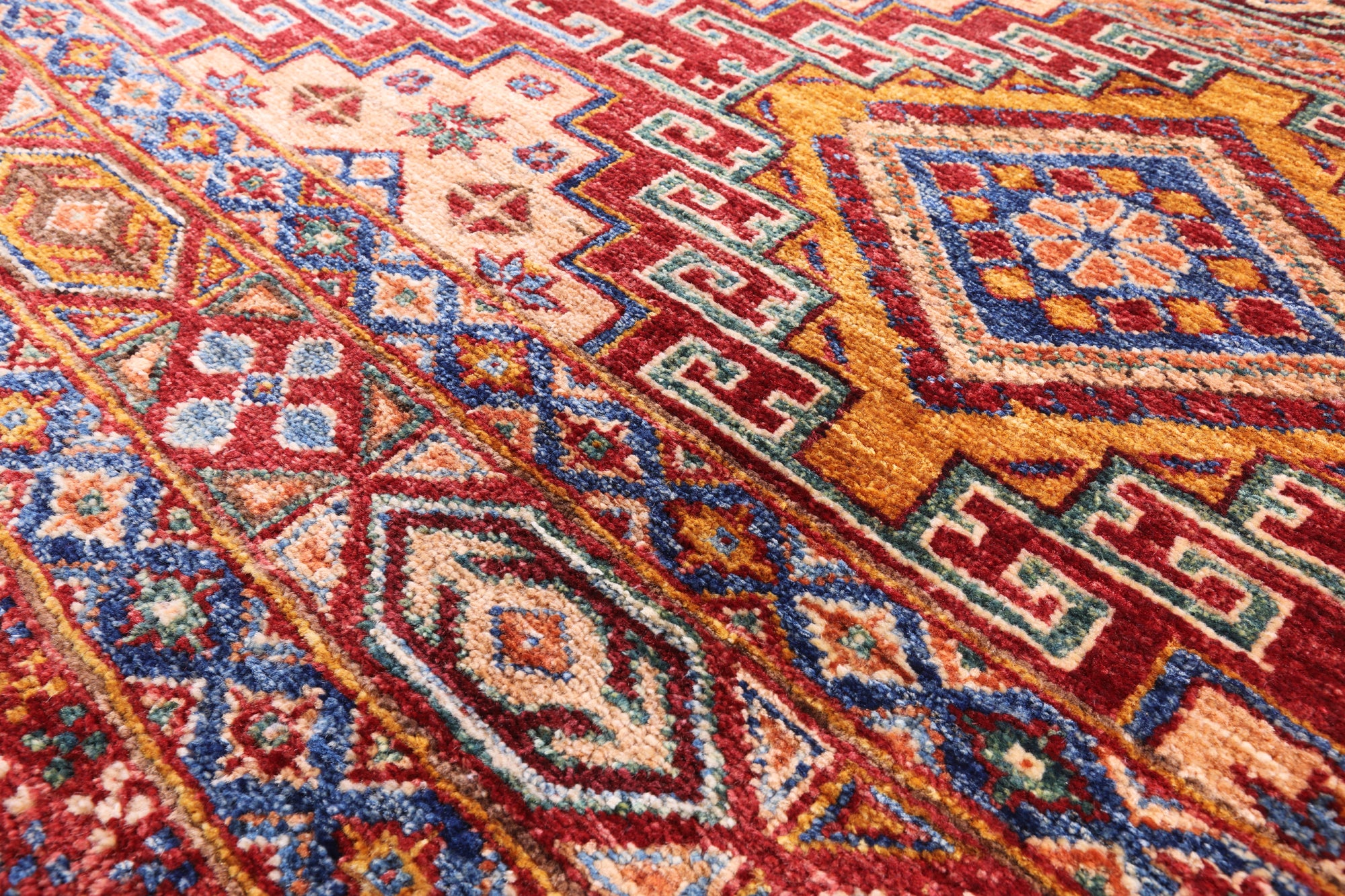 Red Tribal Persian Gabbeh Hand Knotted Wool Area Rug - 8' 3" X 9' 8" - Golden Nile