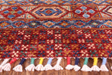 Red Tribal Persian Gabbeh Hand Knotted Wool Area Rug - 8' 3" X 9' 8" - Golden Nile