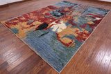 Abstract Modern Handmade Wool Area Rug - 8' 10" X 12' 6" - Golden Nile