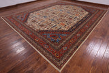 Ivory Persian Ziegler Hand Knotted Wool Area Rug - 12' 1" X 14' 11" - Golden Nile