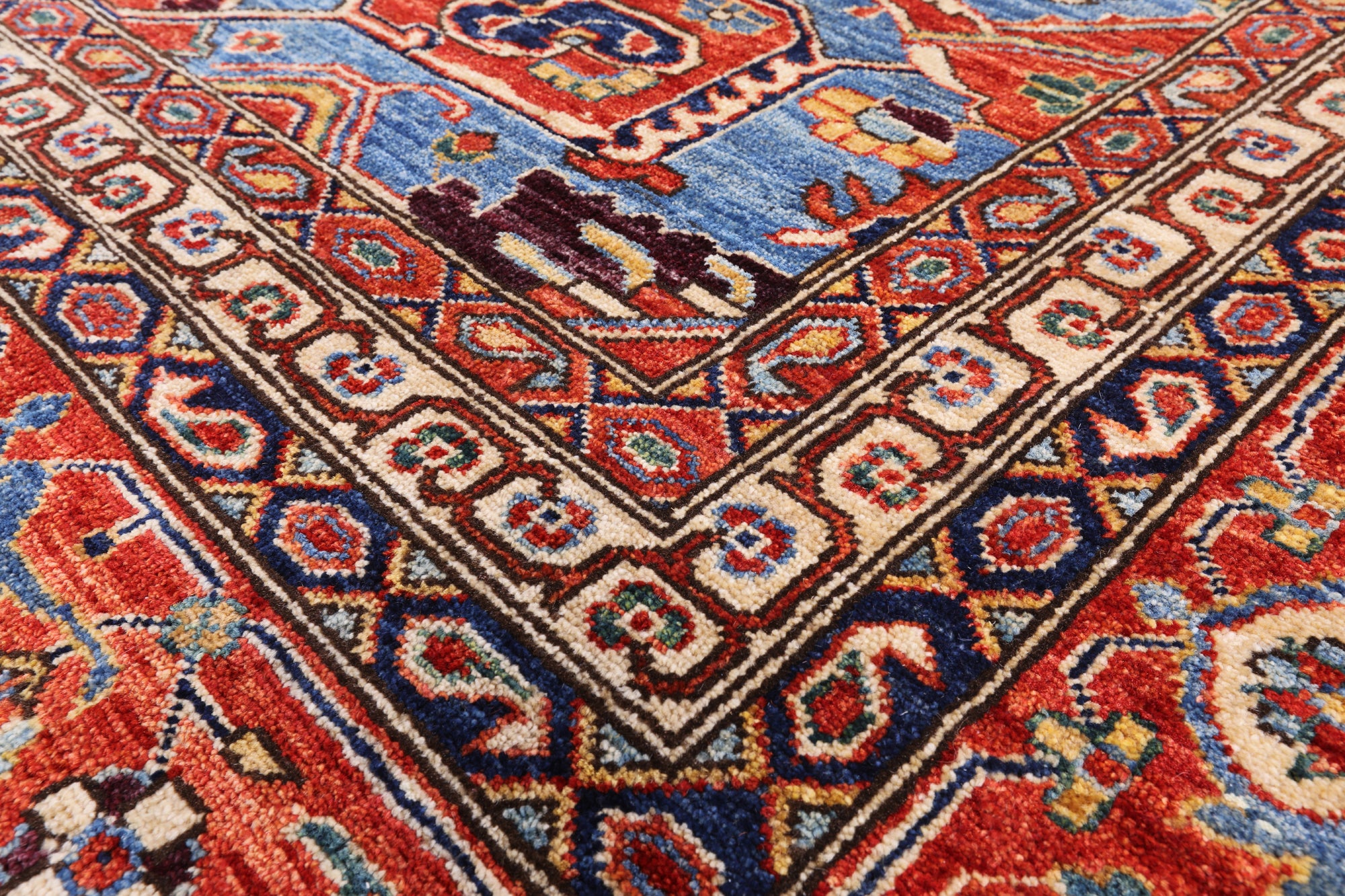 Ivory Persian Ziegler Hand Knotted Wool Area Rug - 12' 1" X 14' 11" - Golden Nile