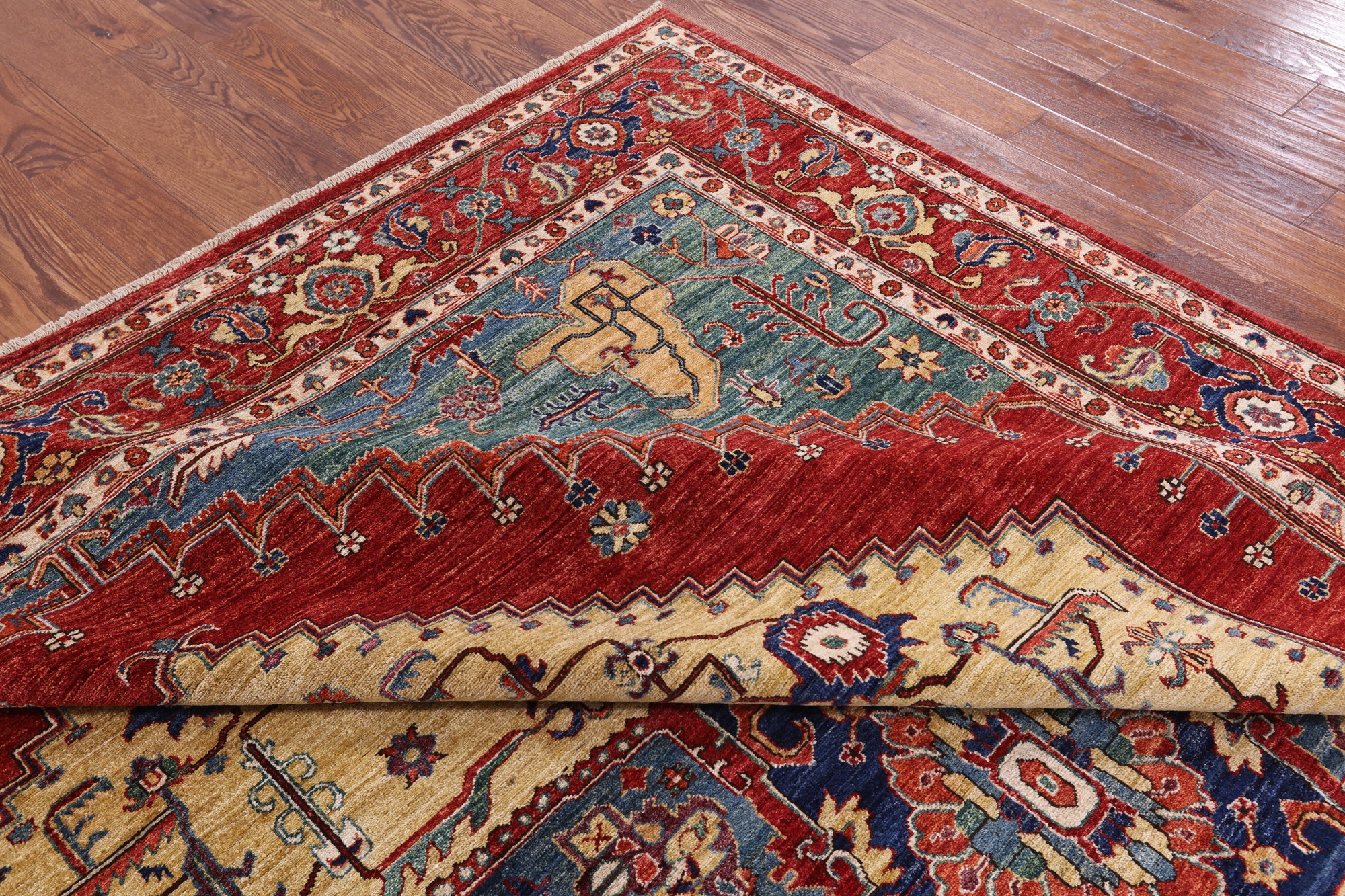 Fine Serapi Hand Knotted Wool Area Rug - 8' 11" X 12' 2" - Golden Nile