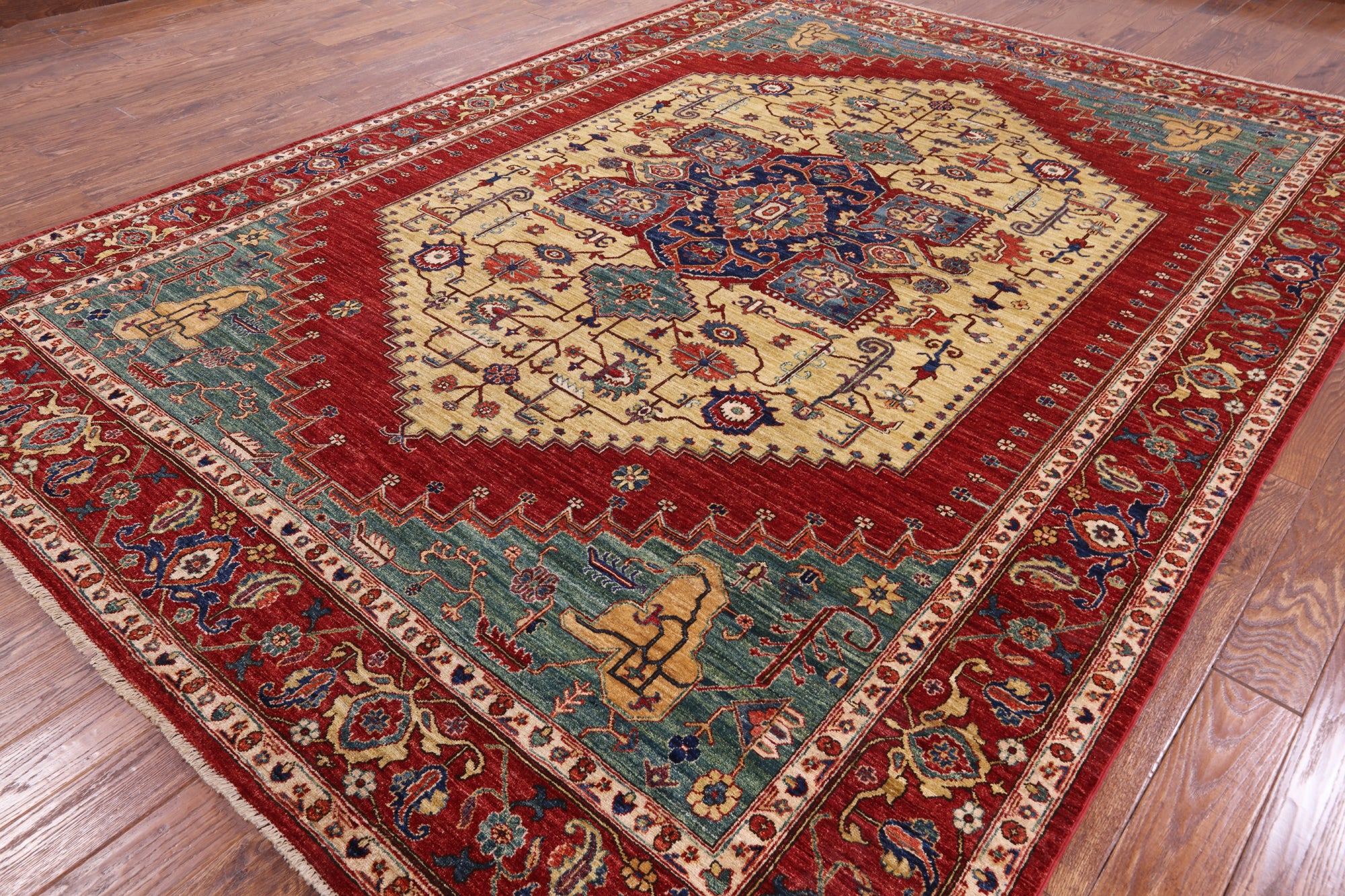 Fine Serapi Hand Knotted Wool Area Rug - 8' 11" X 12' 2" - Golden Nile