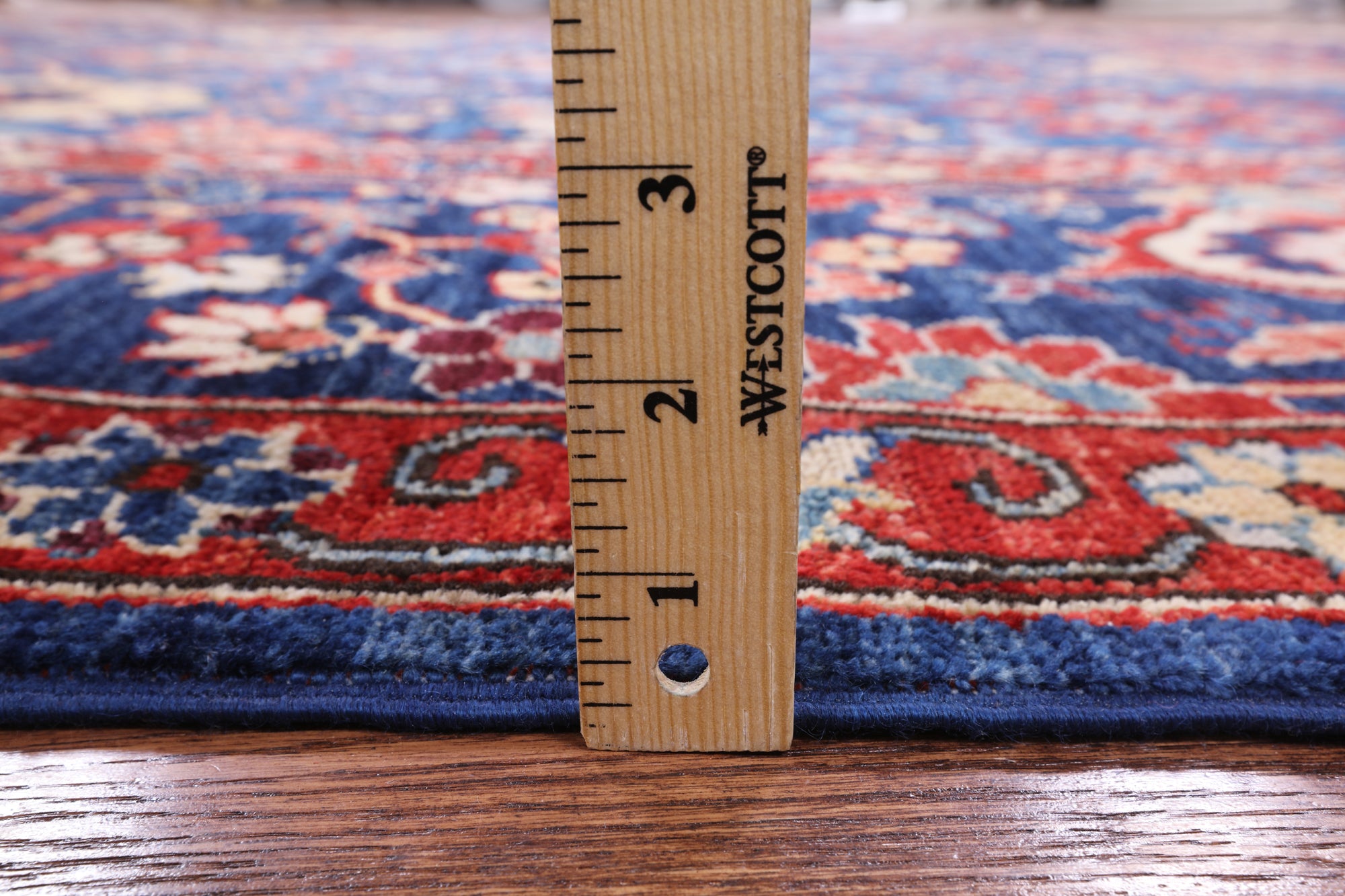 Blue Fine Serapi Hand Knotted Wool Rug - 9' 0" X 11' 9" - Golden Nile