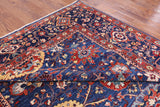 Blue Fine Serapi Hand Knotted Wool Rug - 9' 0" X 11' 9" - Golden Nile