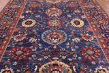 Blue Fine Serapi Hand Knotted Wool Rug - 9' 0" X 11' 9" - Golden Nile