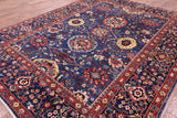 Blue Fine Serapi Hand Knotted Wool Rug - 9' 0" X 11' 9" - Golden Nile