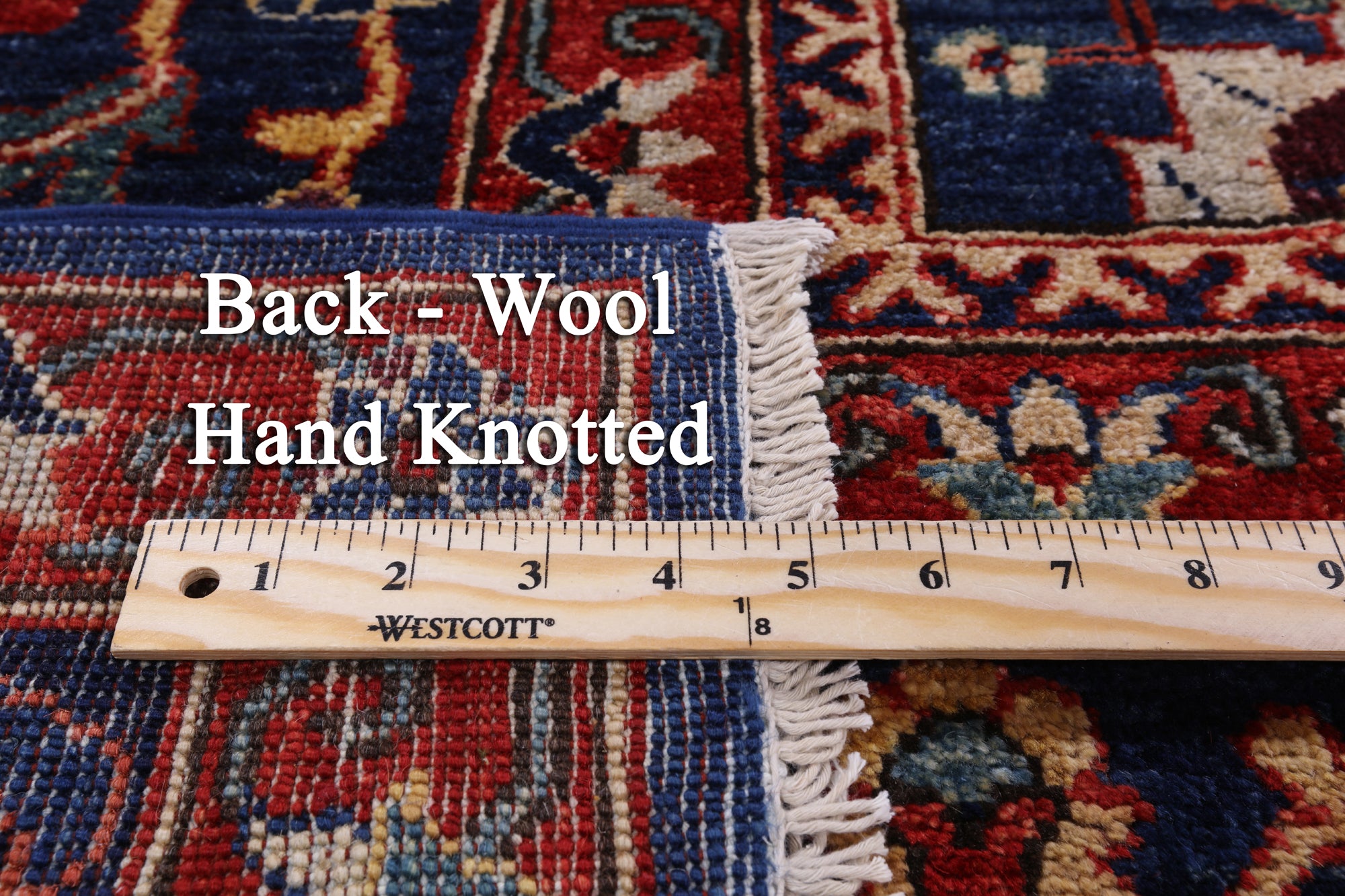 Blue Fine Serapi Hand Knotted Wool Rug - 9' 0" X 11' 9" - Golden Nile
