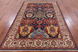 Blue Fine Serapi Hand Knotted Wool Area Rug - 6' 1" X 8' 9" - Golden Nile